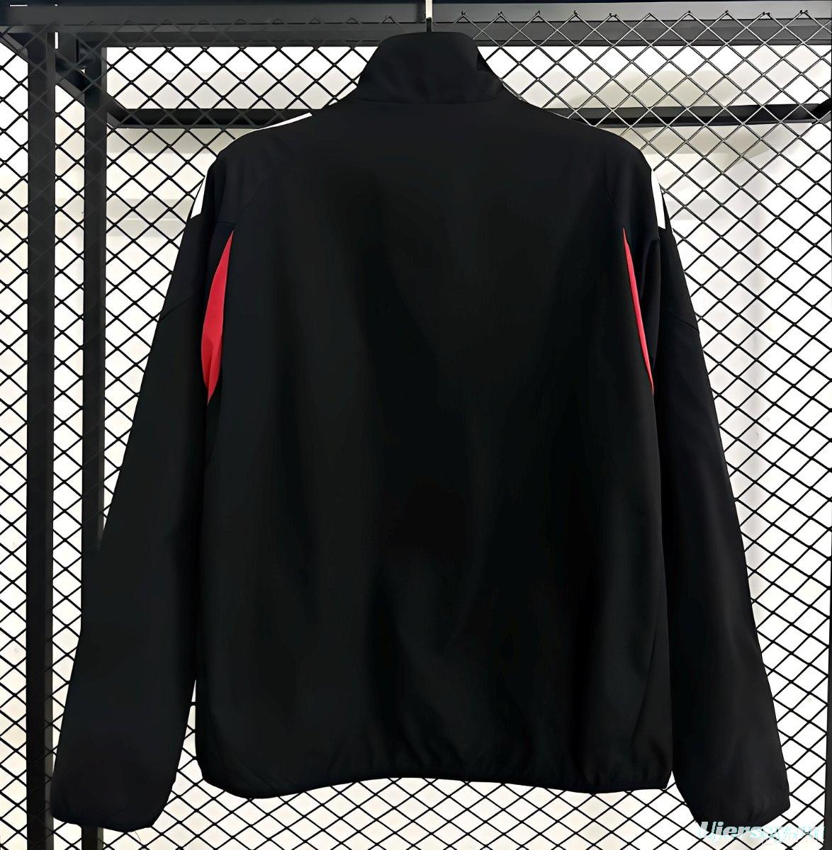25/26 Benfica Black Full Zipper Windbreaker