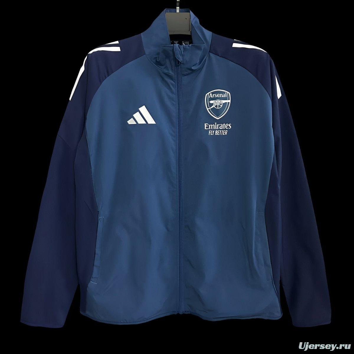 25/26 Arsenal Blue/Navy Full Zipper Windbraker