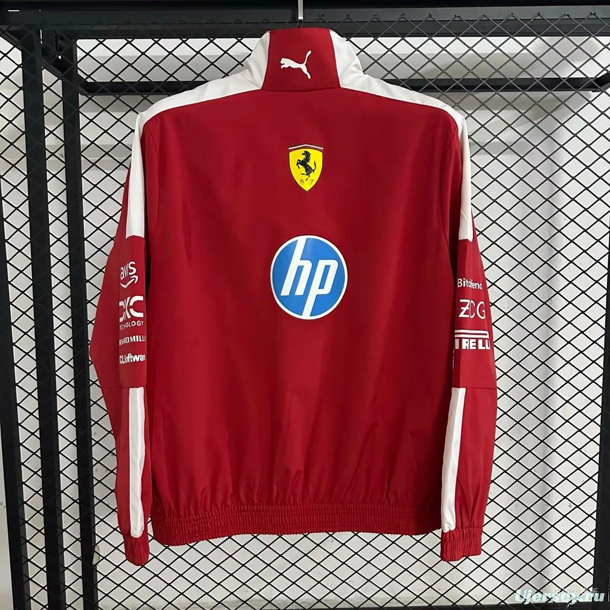 2026 F1 Ferrari Red Full Zipper Windbreaker