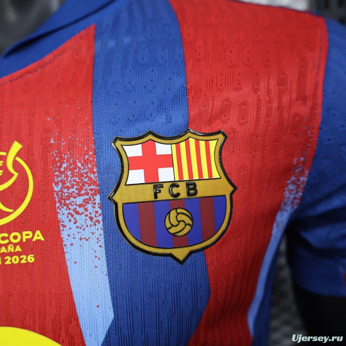 Player Version 25/26 Barcelona Forth Jersey With Supercopa Sponsor