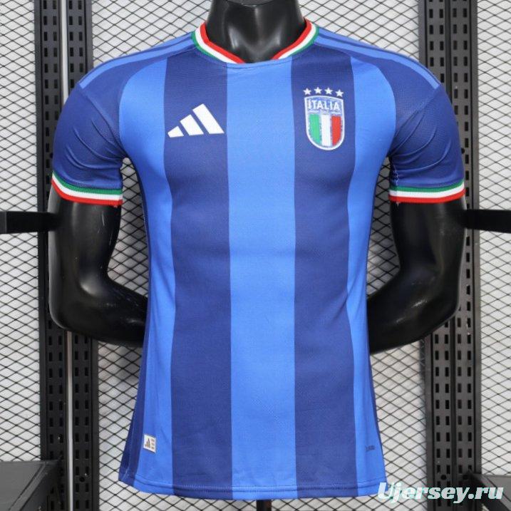 2026 Player Version Italy Blue with Tonal Vertical Stripes Jersey