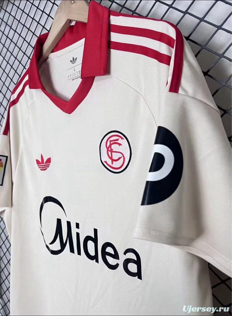 25/26 Sevilla White Vintage Re-make Jersey
