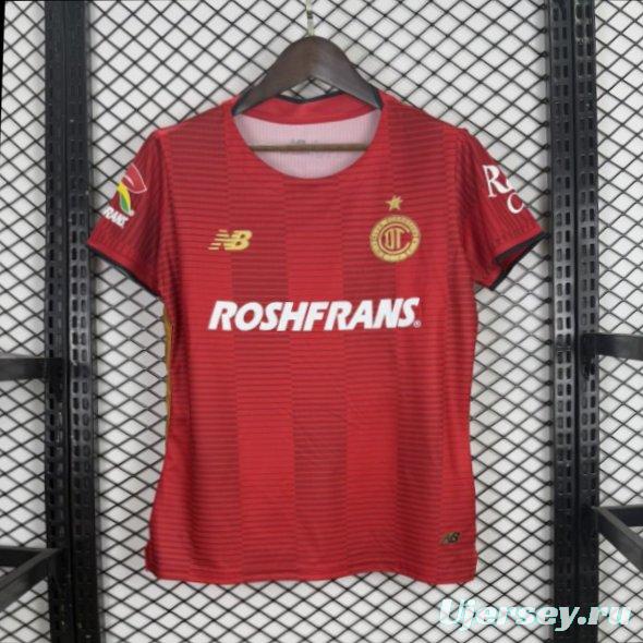 25/26 Deportivo Toluca FC Red Home Short Sleeve Women's Jersey
