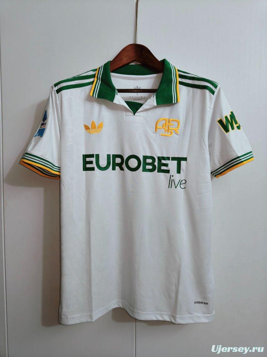 25/26 AS Roma Third White Jersey With Full Sponsors