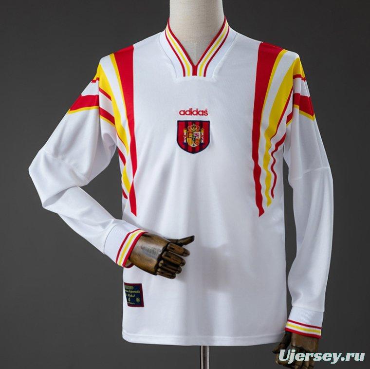 Retro Spain 1996  Away Retro Long Sleeve Jersey