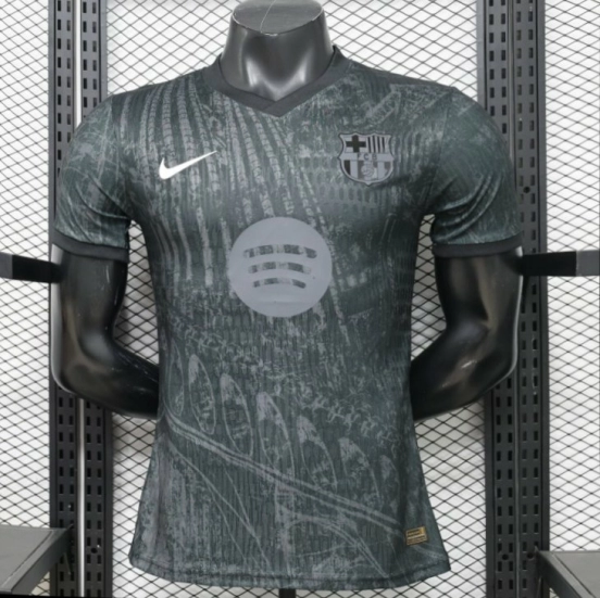 Player Version 26/27 FC Barcelona Dark Olive Green with Grunge Graffiti Third Jersey