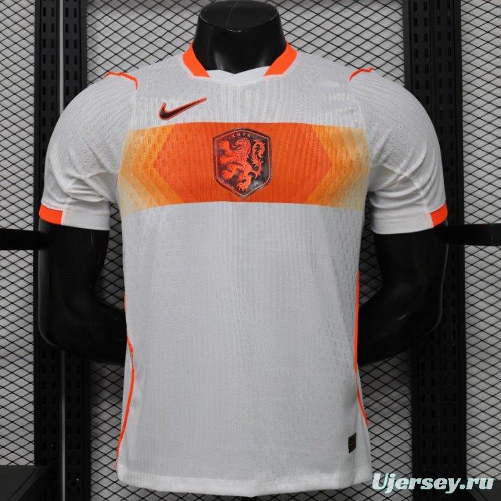 Player Version 2026 Netherlands  White with Orange  Away Jersey