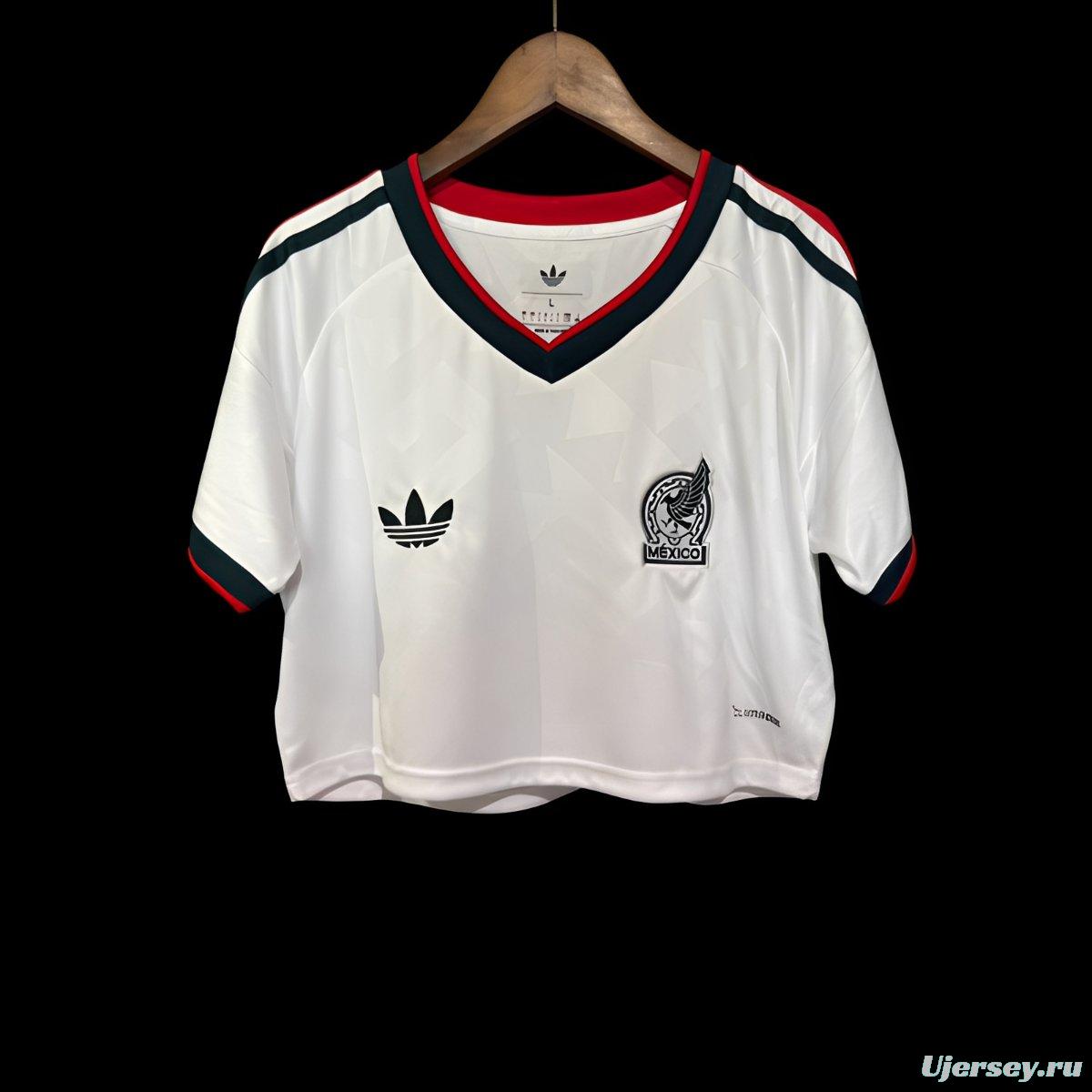 2026 Mexico Away White Women Cropped Jersey