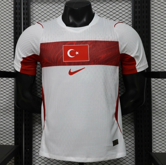 Player Version 26/27 Turkey  Away  White & Red Flag Panel Jersey