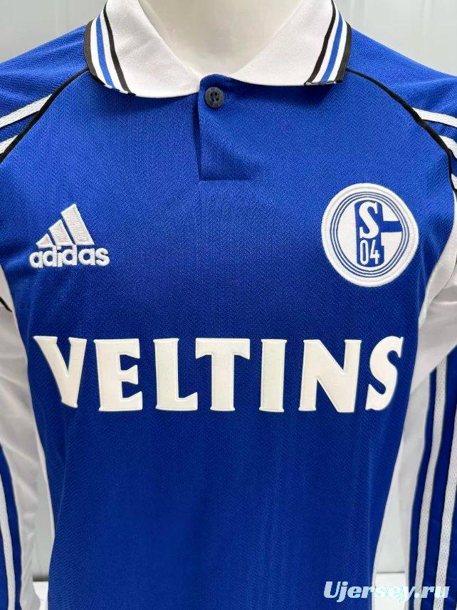 Retro 98/00 Schalke 04 Home Long Sleeve Jersey