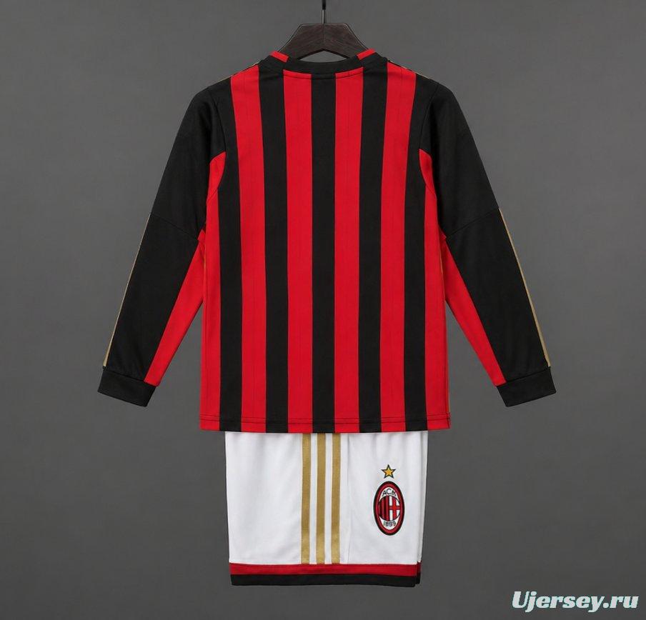Retro 13/14 Kids  AC Milan Home Long Sleeve Jersey