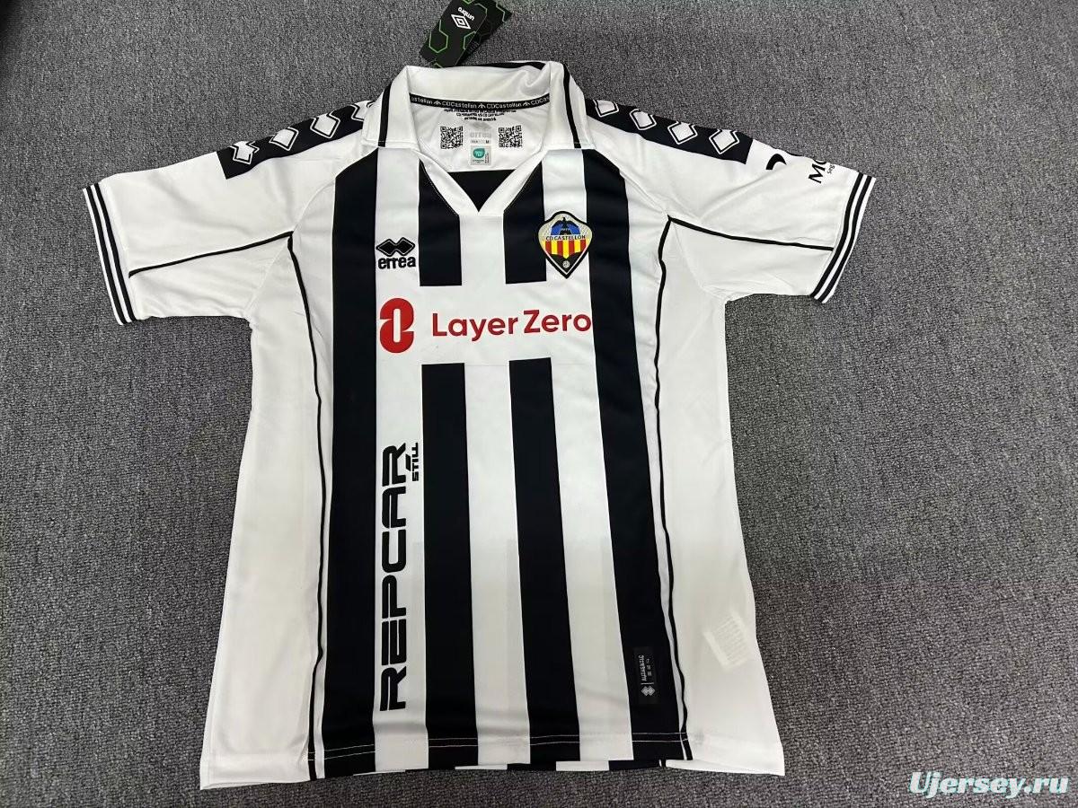 25/26 Errea CD Castellón Vintage Black White Home Jersey