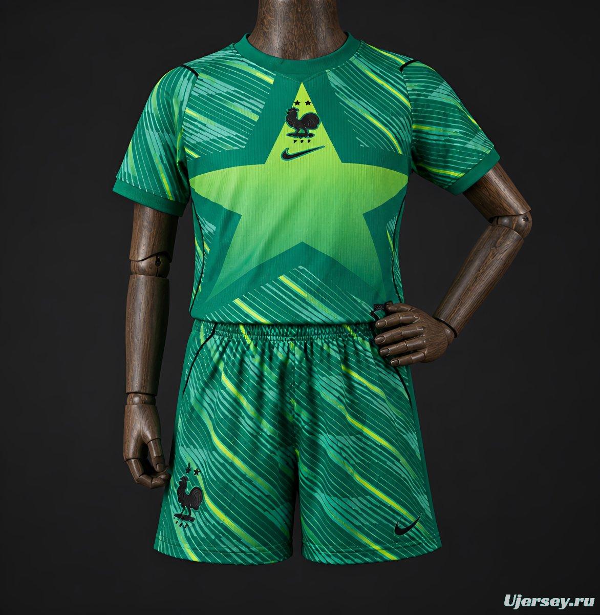 2026 Kids France Green Goalkeeper Jersey