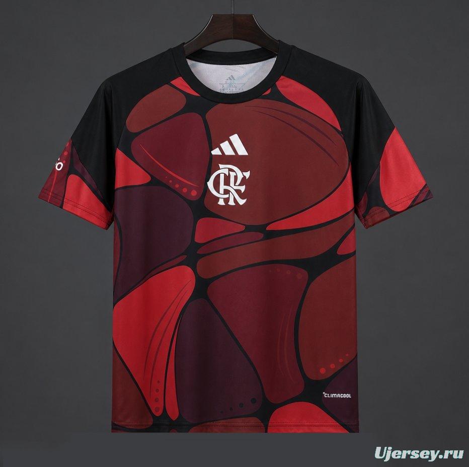 26/27 Flamengo 2026 Pre-Match Red/Black/Burgundy Jersey
