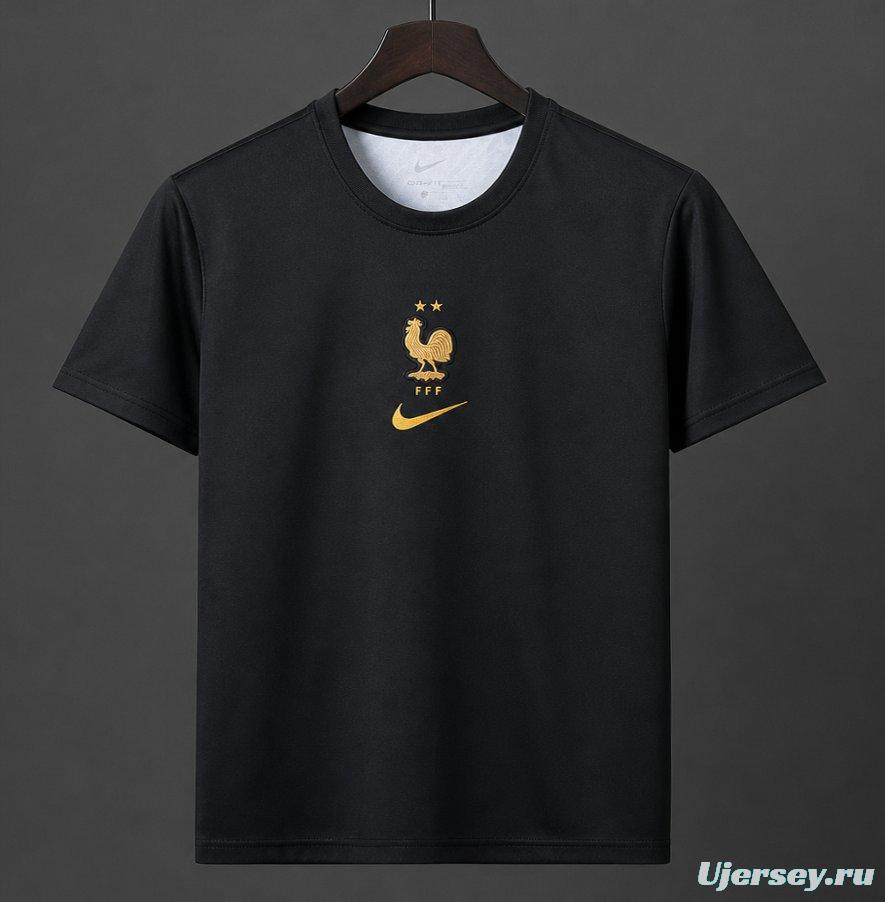 2026 France World Cup Premium Goalkeeper T-Shirt- Black/Orange