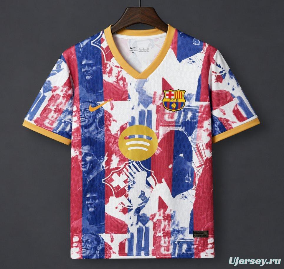 26/27 Barcelona Special "Legends" Graphic White/Blue/Red Commemorative Jersey