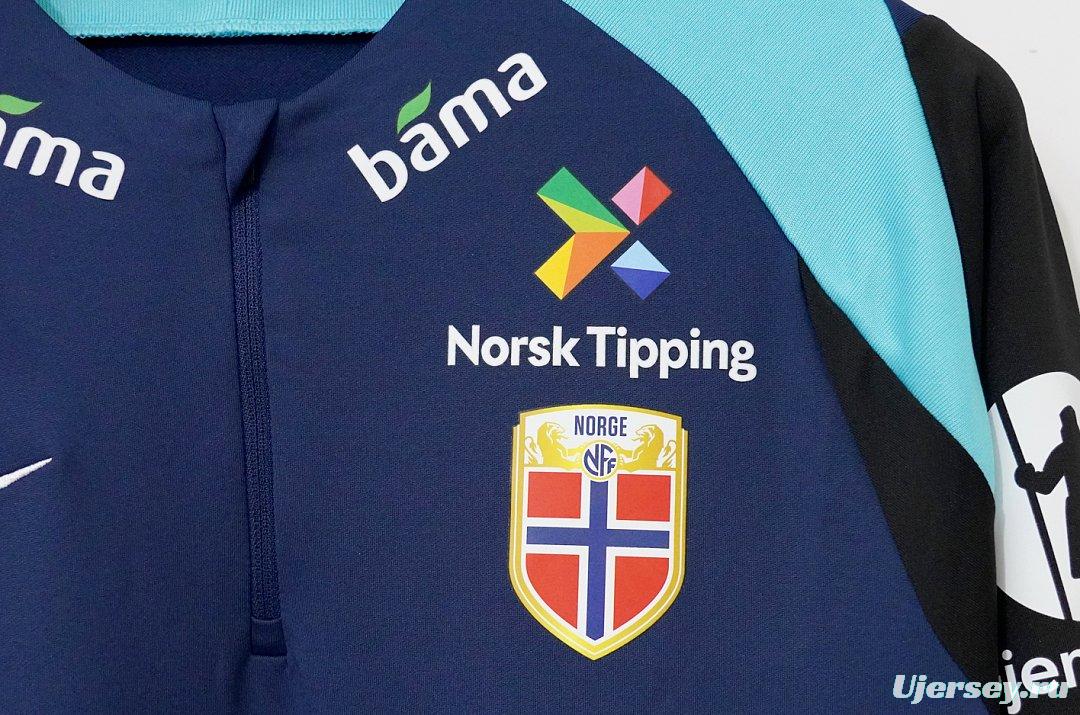 2026 Norway Dark Blue Half Zipper Training Jacket