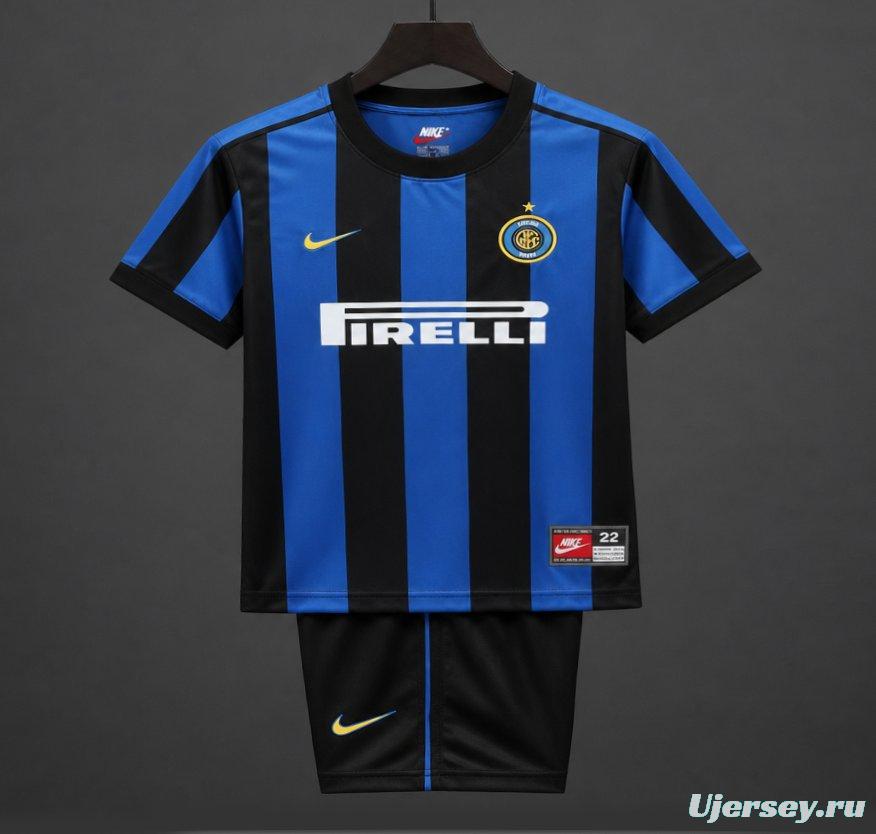 Retro Kids 99/00 Inter Milan Blue-Black Home Jersey