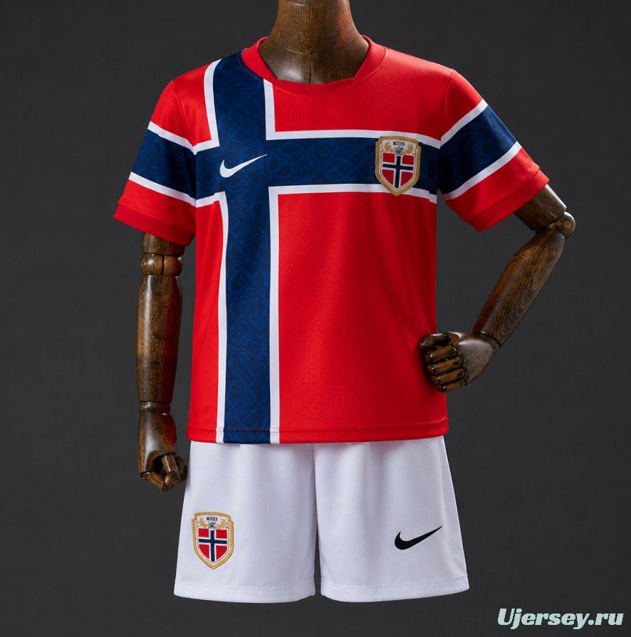 2026 Kids Norway Home Kit Jersey Size 16-28