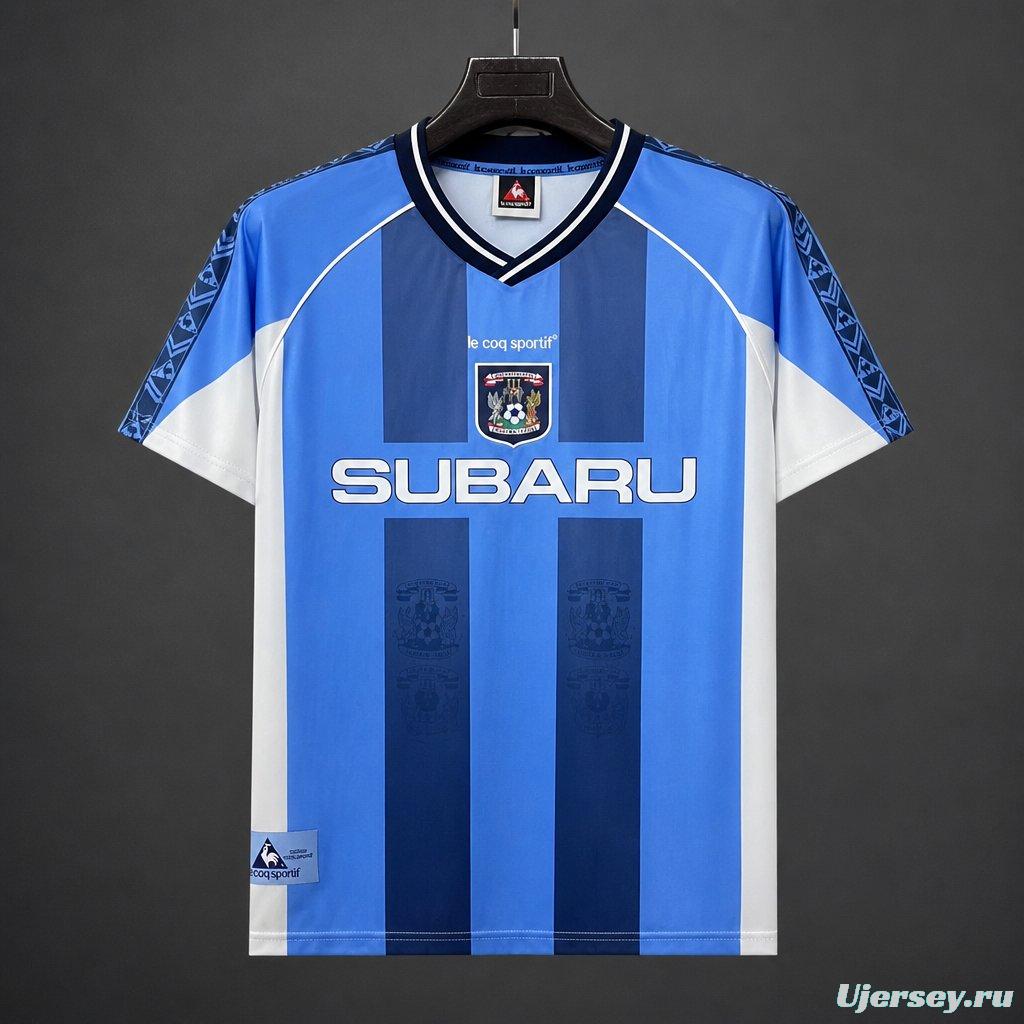 Retro 1995/97 Coventry City Sky Blue & Navy Stripe Home Jersey