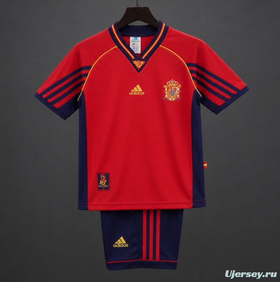 Retro Kids 1998 Spain Home Jersey