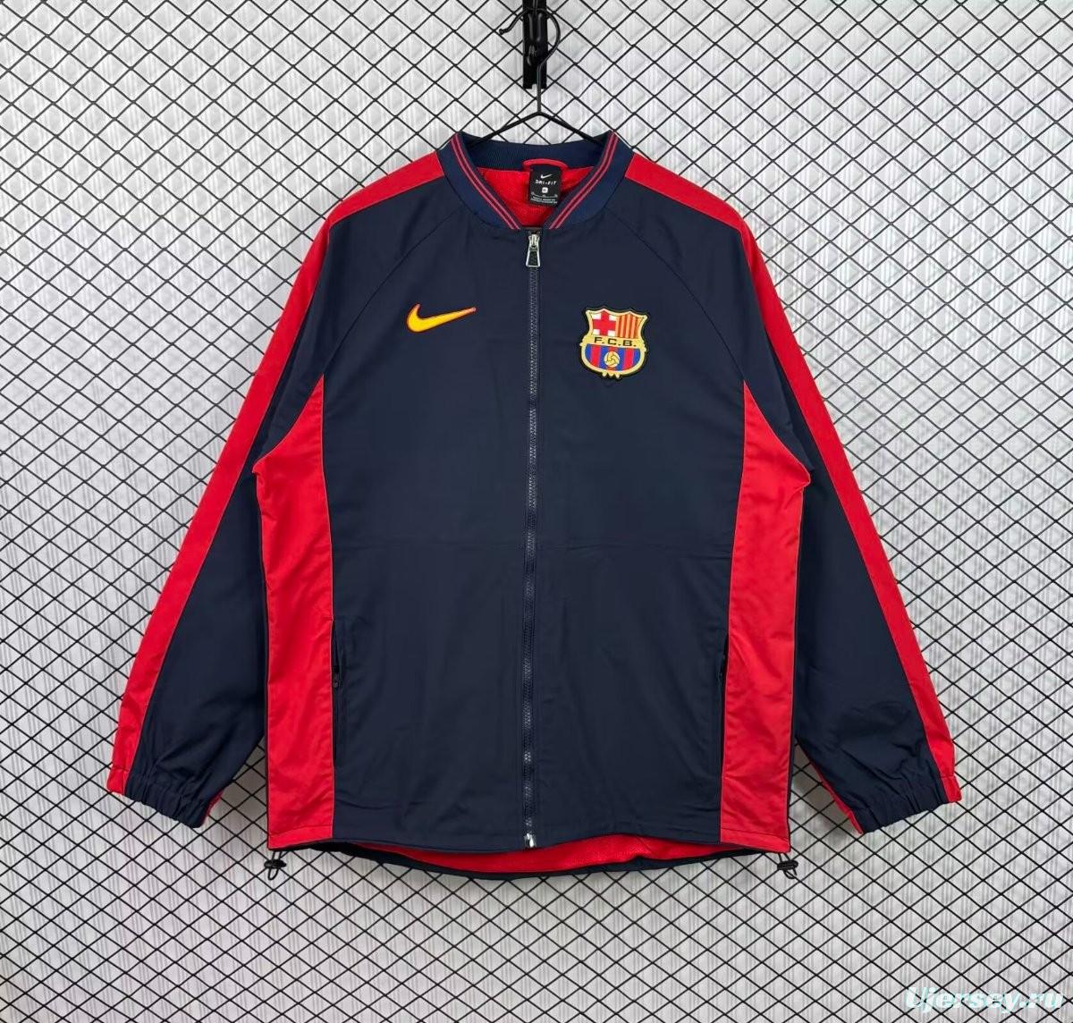 Retro 1998/99 Barcelona Nike Vintage Navy/Red Windbreaker