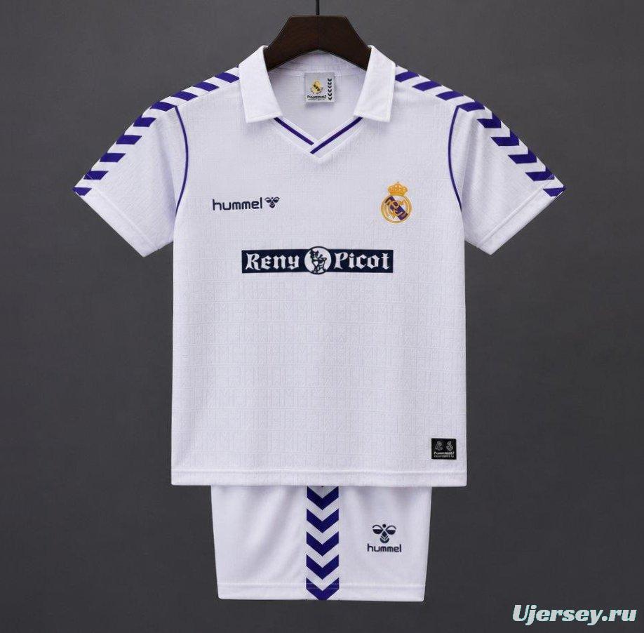 Retro Kids 88/90 Real Madrid Home Jersey