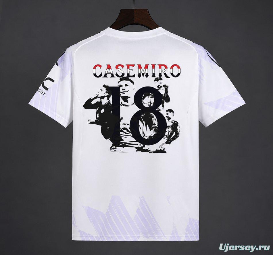 26/26 Manchester United Away Jersey with Casemiro Special Edition Print White