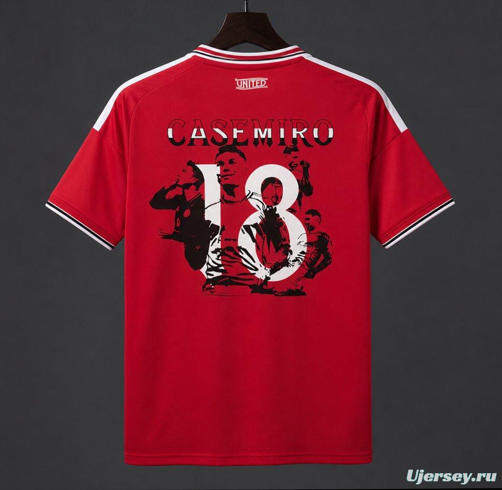 26/27 Manchester United Home Jersey with Casemiro Special Edition Print Red