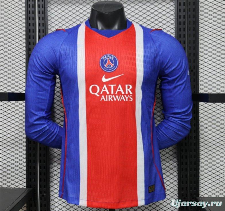 Player Version 26/27 PSG Blue & Red Stripe Long Sleeve Home Jersey