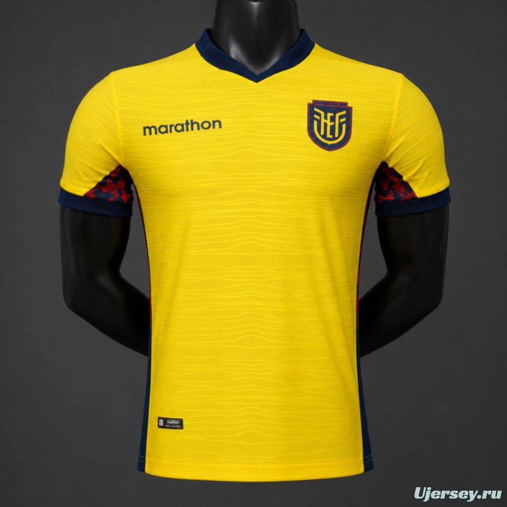 Player Version 2026 Ecuador Yellow with Tonal Wave  Home Jersey