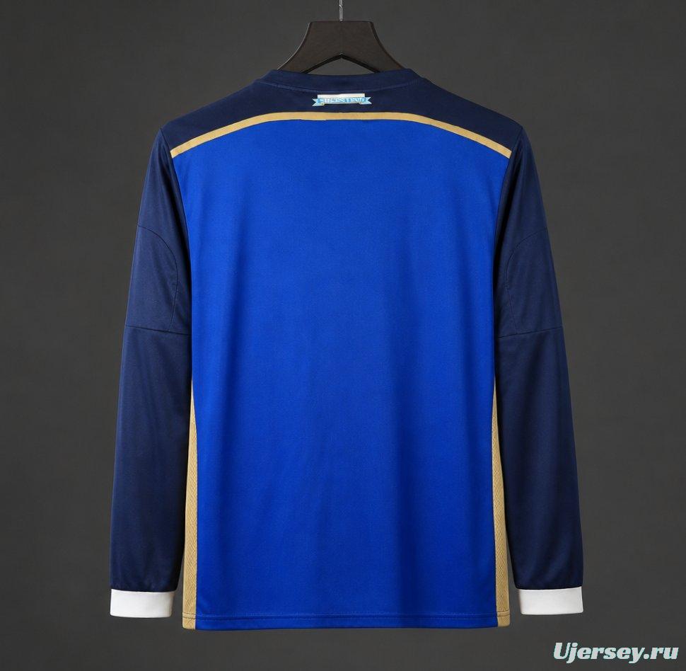 Retro 2014 Argentina Home Long Sleeve Soccer Jersey