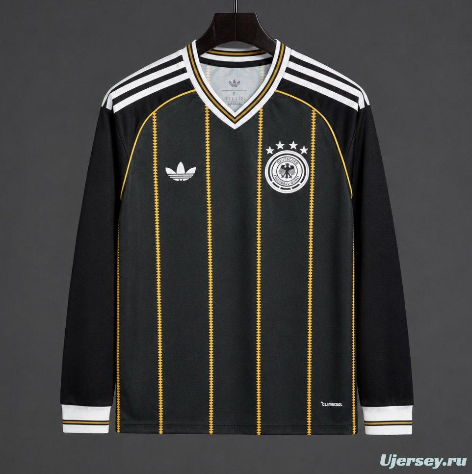 2026 Germany Away Black/Gold Long Sleeve Jersey