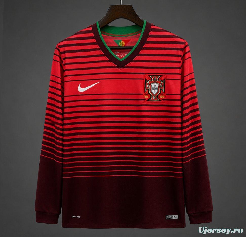 Retro 2014 Portugal Home Long Sleeve Jersey