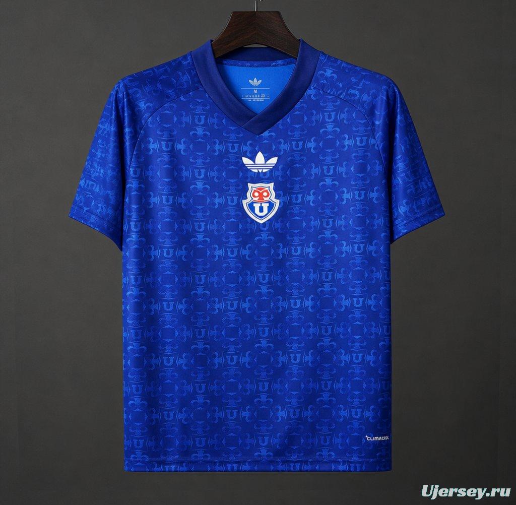 26/27 Club Universidad de Chile Blue with Monogram Pattern Home Jersey