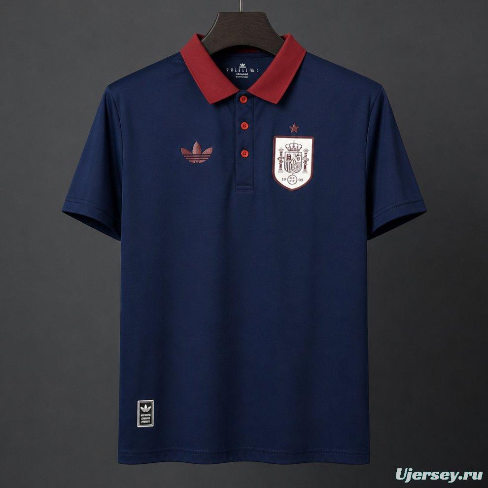 2026 Spain Navy Polo Jersey