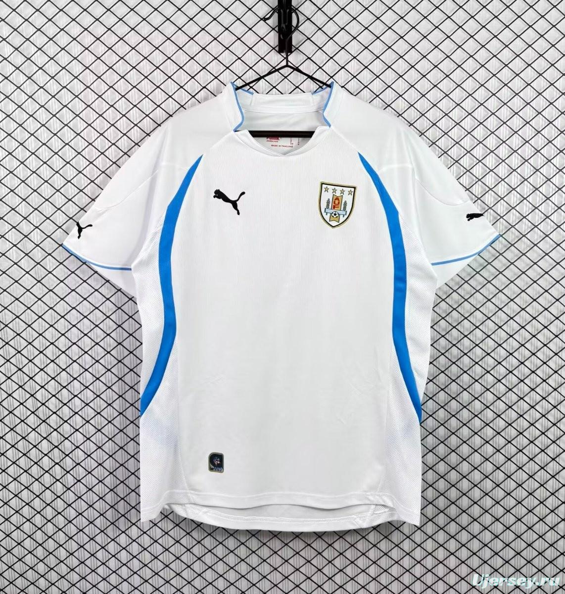 Retro 2010 Uruguay Away White Jersey