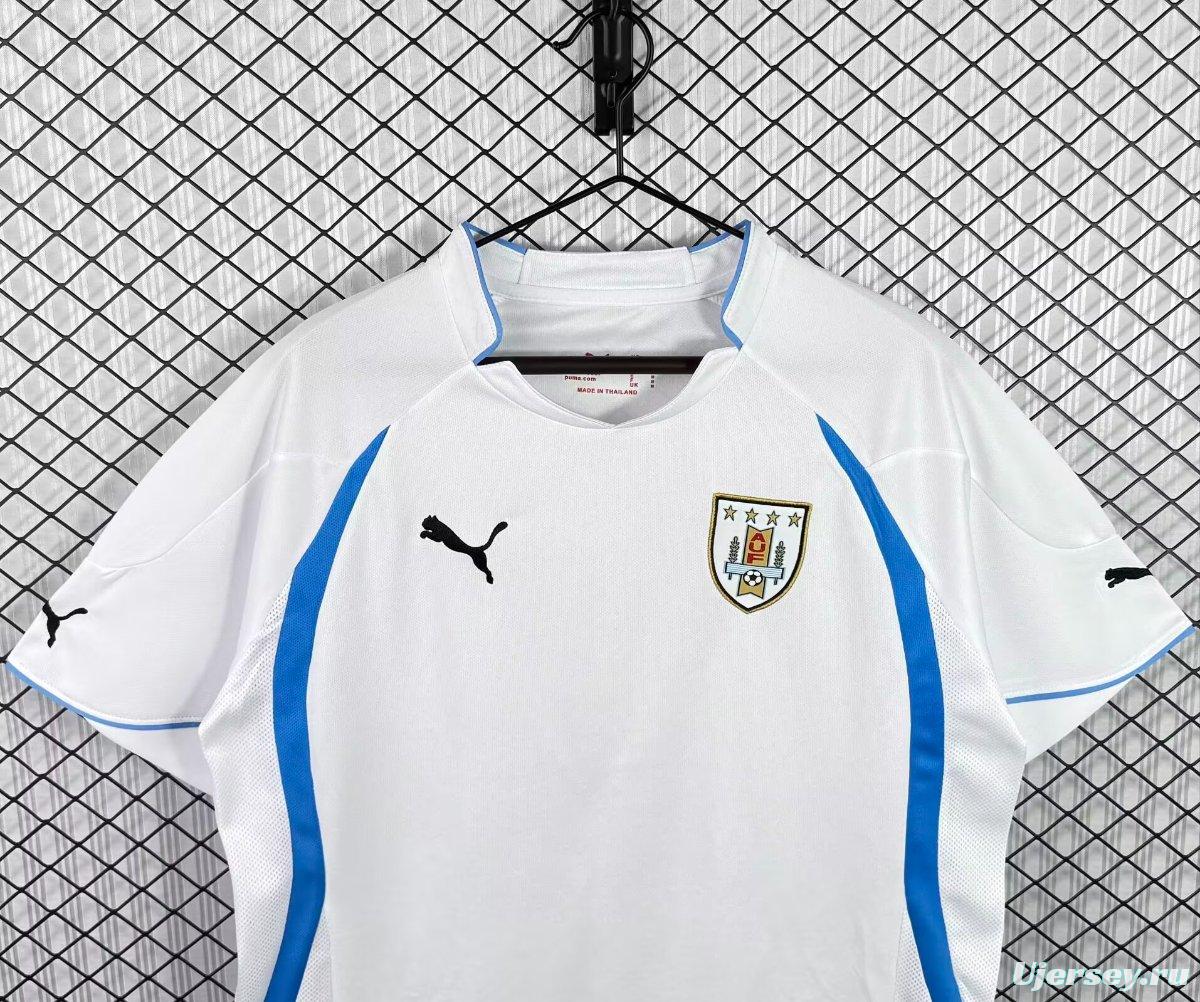 Retro 2010 Uruguay Away White Jersey