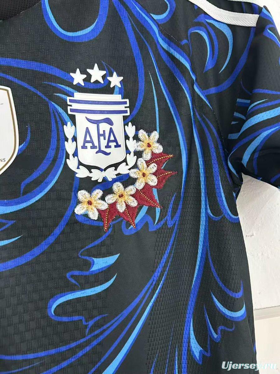 Player Version 2026 Argentina Away "Floral Edition" Off White Special Jersey