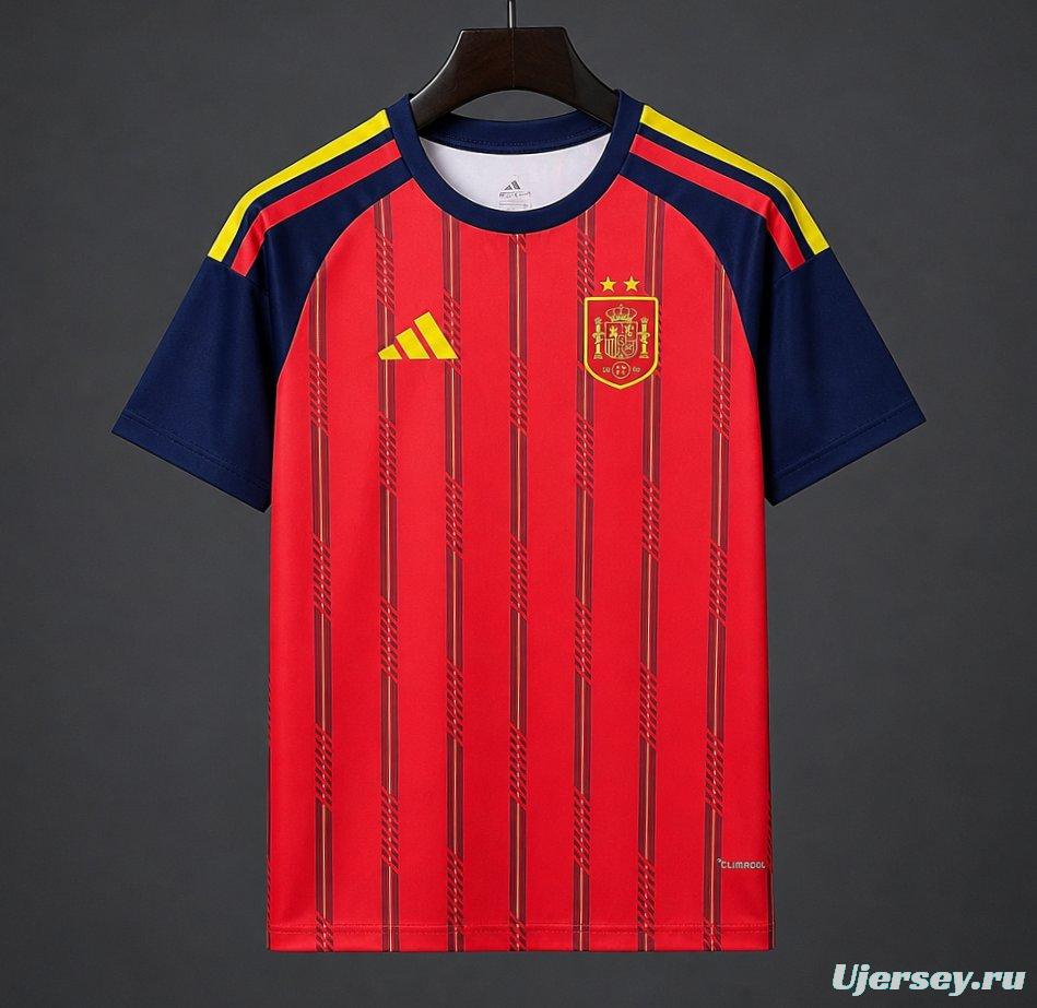 2 Star 2026 Spain Home Jersey With Champion Patch