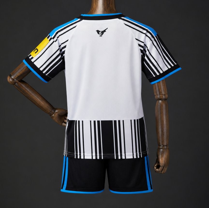 26/27 Kids Newcastle United Home Black/White Stripes Jersey Kit