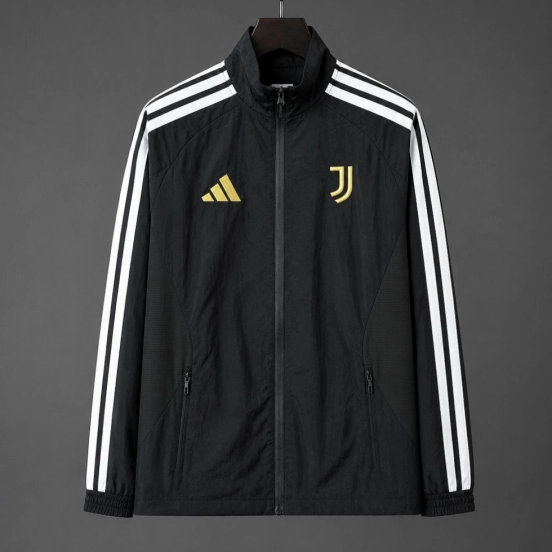 26/27 Juventus Black Full Zipper Windbreaker