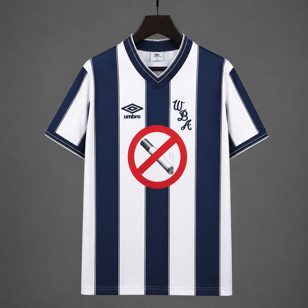 Retro 84/86 West Bromwich Albion Home White/Blue Jersey