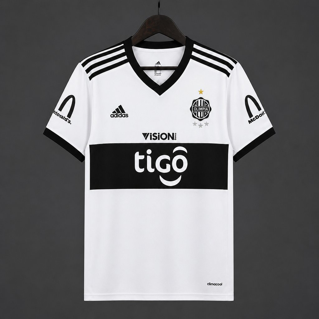 2017 Club Olimpia Centenary Home White Jersey